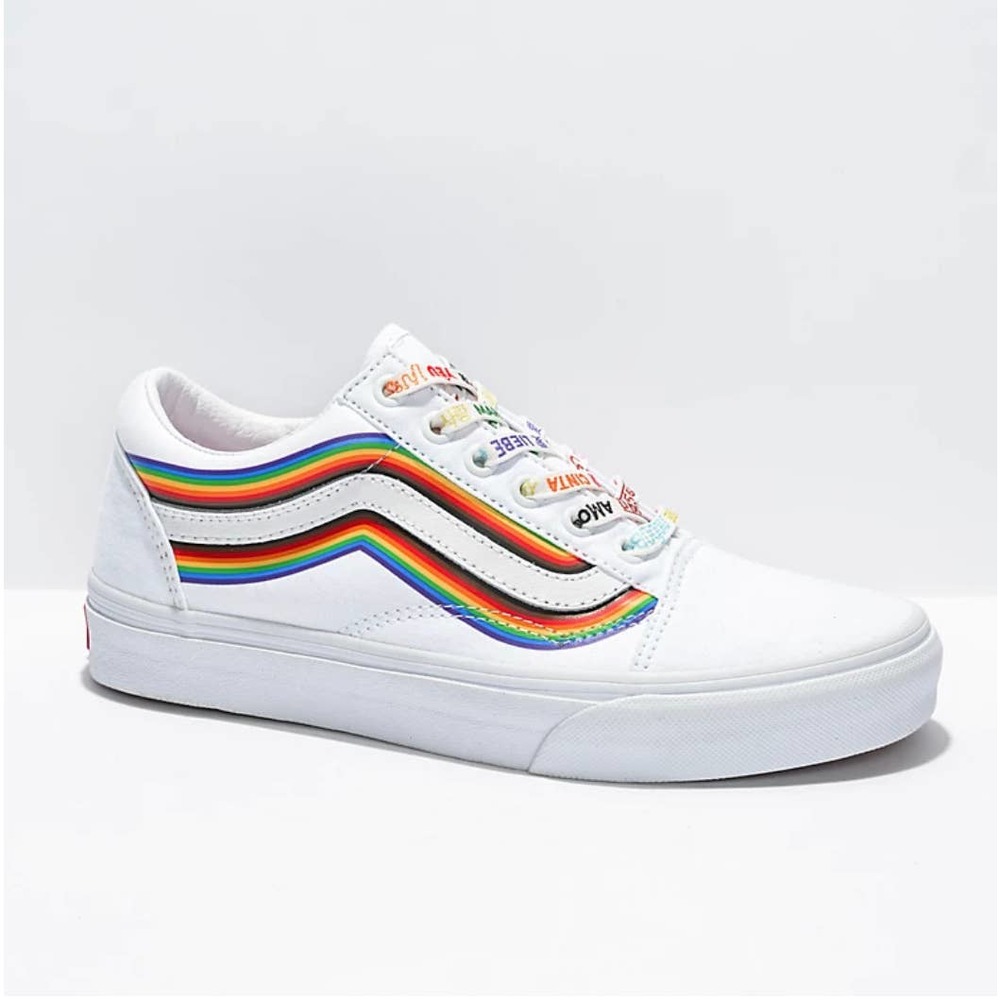 Vans Old Skool Pride White Skate Shoes men’s 9 Women’s 10.5